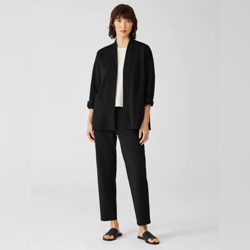 Eileen Fisher Black Open-Front Blazer